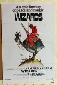 d976 WIZARDS one-sheet movie poster '77 Ralph Bakshi, William Stout art!