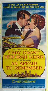 e137 AFFAIR TO REMEMBER three-sheet movie poster '57 Cary Grant, Deborah Kerr