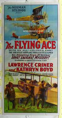 e286 FLYING ACE three-sheet movie poster '26 Norman black cast aviation!