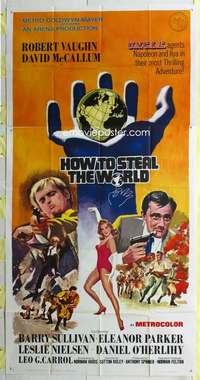 e011 HOW TO STEAL THE WORLD three-sheet movie poster '68 Robert Vaughn, UNCLE