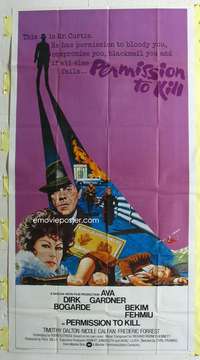 e021 PERMISSION TO KILL int'l three-sheet movie poster '75 Tanenbaum art!