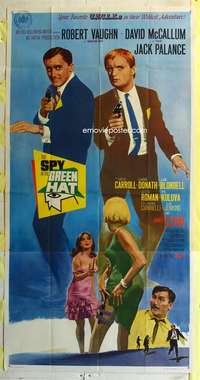 e008 SPY IN THE GREEN HAT three-sheet movie poster '66 Vaughn, U.N.C.L.E.!