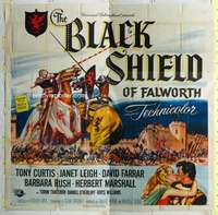 e034 BLACK SHIELD OF FALWORTH six-sheet movie poster '54 Tony Curtis, Leigh