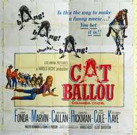 e041 CAT BALLOU six-sheet movie poster '65 classic Jane Fonda, Lee Marvin