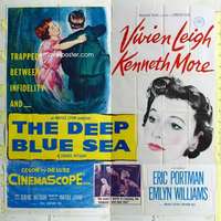 e044 DEEP BLUE SEA six-sheet movie poster '55 Vivien Leigh