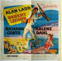 e045 DESERT LEGION six-sheet movie poster '53 Alan Ladd, sexy Arlene Dahl!