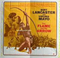 e053 FLAME & THE ARROW int'l six-sheet movie poster R71 Burt Lancaster, Mayo