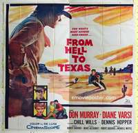 e055 FROM HELL TO TEXAS six-sheet movie poster '58 Don Murray, Diane Varsi