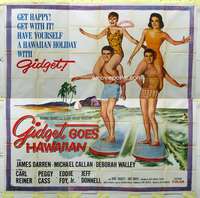 e059 GIDGET GOES HAWAIIAN six-sheet movie poster '61 Deborah Walley