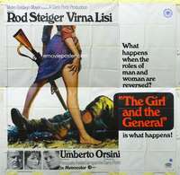e061 GIRL & THE GENERAL six-sheet movie poster '67 Rod Steiger, Virna Lisi