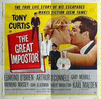 e063 GREAT IMPOSTOR six-sheet movie poster '61 Tony Curtis, Edmond O'Brien