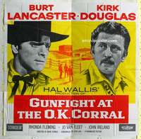 e064 GUNFIGHT AT THE OK CORRAL six-sheet movie poster '57 Burt Lancaster
