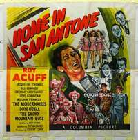 e069 HOME IN SAN ANTONE six-sheet movie poster '49 Roy Acuff sings!