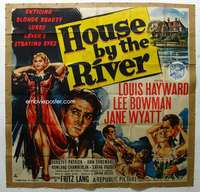e070 HOUSE BY THE RIVER six-sheet movie poster '50 Fritz Lang