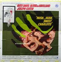 e071 HUSH HUSH SWEET CHARLOTTE six-sheet movie poster '65 Bette Davis