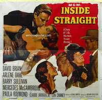 e074 INSIDE STRAIGHT six-sheet movie poster '51 David Brian, Arlene Dahl