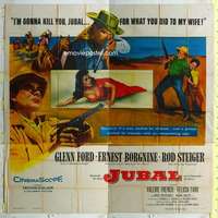 e076 JUBAL six-sheet movie poster '56 Glenn Ford, Ernest Borgnine