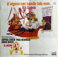 e079 LADY L six-sheet movie poster '66 Sophia Loren, Paul Newman, Niven