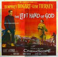 e080 LEFT HAND OF GOD six-sheet movie poster '55 priest Humphrey Bogart!