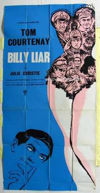 e178 BILLY LIAR English three-sheet movie poster '64 early Julie Christie!