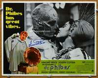 f248 ABOMINABLE DR PHIBES signed movie lobby card #1 '71 Vincent Price