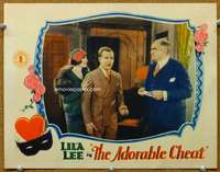 f251 ADORABLE CHEAT movie lobby card '28 Lila Lee acts innocent!