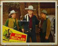 f266 ALIAS BILLY THE KID movie lobby card '46 Sunset Carson trapped!