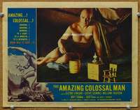 f272 AMAZING COLOSSAL MAN movie lobby card #7 '57 looking glum!