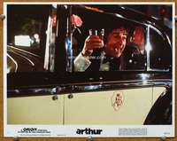 f286 ARTHUR movie lobby card #7 '81 Dudley Moore drunk in Rolls Royce!