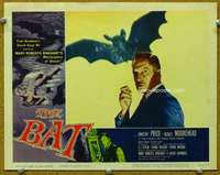f299 BAT movie lobby card #3 '59 Vincent Price, great horror image!