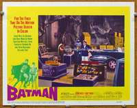 f301 BATMAN movie lobby card #1 '66 Adam West & Ward in Bat Cave!