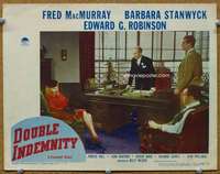 f047 DOUBLE INDEMNITY movie lobby card #3 '44 Stanwyck accused, Wilder