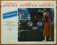 f055 SABRINA movie lobby card #3 '54 Audrey Hepburn by Rolls Royce!