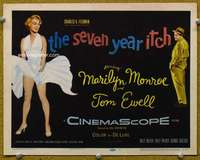 f025 SEVEN YEAR ITCH title movie lobby card '55 Marilyn Monroe skirt blowing!