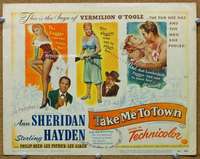 f067 TAKE ME TO TOWN title movie lobby card '53 sexy Ann Sheridan, Hayden