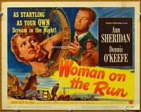 f062 WOMAN ON THE RUN title movie lobby card '50 sexy Ann Sheridan, O'Keefe