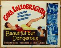f120 BEAUTIFUL BUT DANGEROUS title movie lobby card '57 Gina Lollobrigida