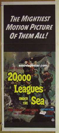 h827 20,000 LEAGUES UNDER THE SEA Australian daybill movie poster R70s Verne