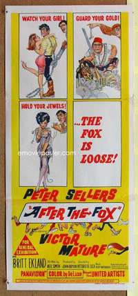 h829 AFTER THE FOX Australian daybill movie poster '66 Peter Sellers
