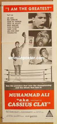 h830 AKA CASSIUS CLAY Australian daybill movie poster '70 Muhammad Ali!