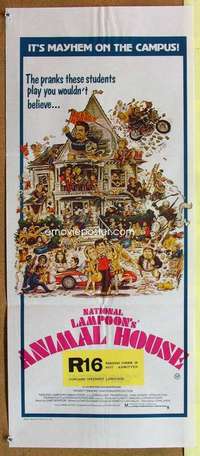 h831 ANIMAL HOUSE Australian daybill movie poster '78 John Belushi, Landis