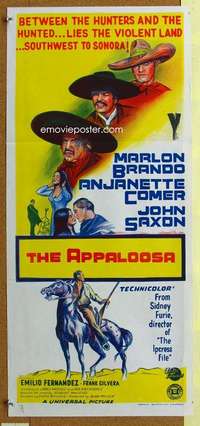 h833 APPALOOSA Australian daybill movie poster '66 Marlon Brando, Comer