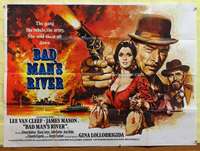 h184 BAD MAN'S RIVER British quad movie poster '73 Van Cleef, Mason