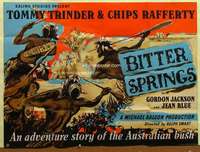 h195 BITTER SPRINGS British quad movie poster '50 Australian western!
