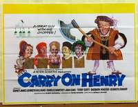 h222 CARRY ON HENRY VIII British quad movie poster '72 historic sex!
