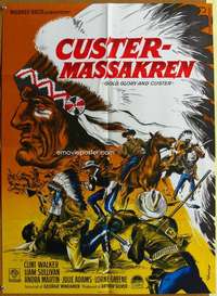 h048 GOLD, GLORY & CUSTER Danish movie poster '62 Wenzel artwork!