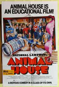 h143 ANIMAL HOUSE #1 English one-sheet movie poster '78 John Belushi