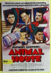 h144 ANIMAL HOUSE English one-sheet movie poster '78 John Belushi