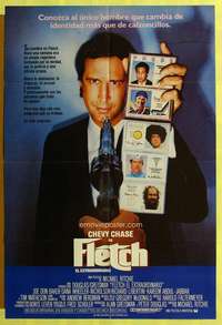 h026 FLETCH Spanish/U.S. one-sheet movie poster '85 Chevy Chase,Kareem Abdul-Jabbar