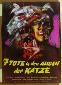 h567 7 DEATHS IN THE CAT'S EYE German movie poster '73 wild image!